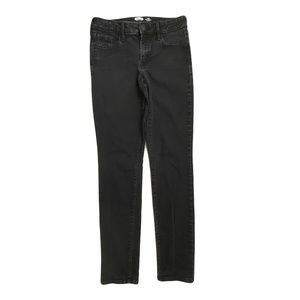 Old Navy Power Slim Straight Mid Rise Women's size 4 Long Dark Black Denim Jeans